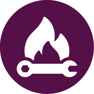 Icon Feuer mit Werkzeug