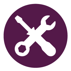 Icon mit technischen Werkzeugen